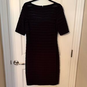 Simply Liliana Chic Black Textured Midi Dress